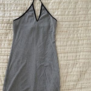 Black and white striped tie dress